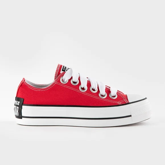 Converse Red Low-Top Platform Sneakers- Size 6.5 - Picture 4 of 7